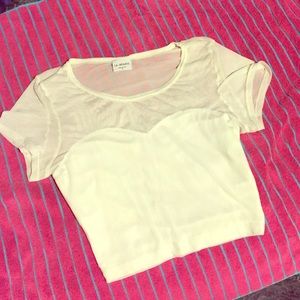 LA: HEARTS Mesh sweetheart crop top