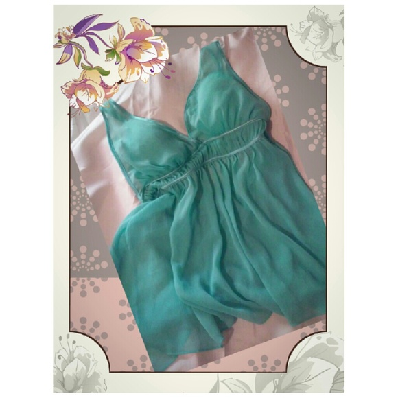 SOLD!!!Beautiful Teal Baby Doll Lingerie Lg - Picture 2 of 4