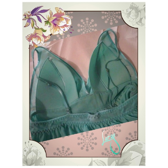 SOLD!!!Beautiful Teal Baby Doll Lingerie Lg - Picture 3 of 4