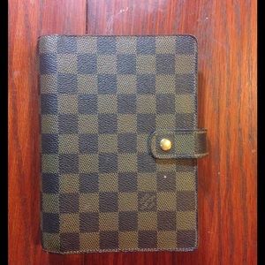 Authentic Louis Vuitton Agenda MM Damier Ebene