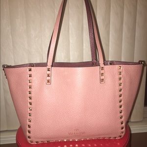Valentino Burgundy Pink RockStud Small Tote