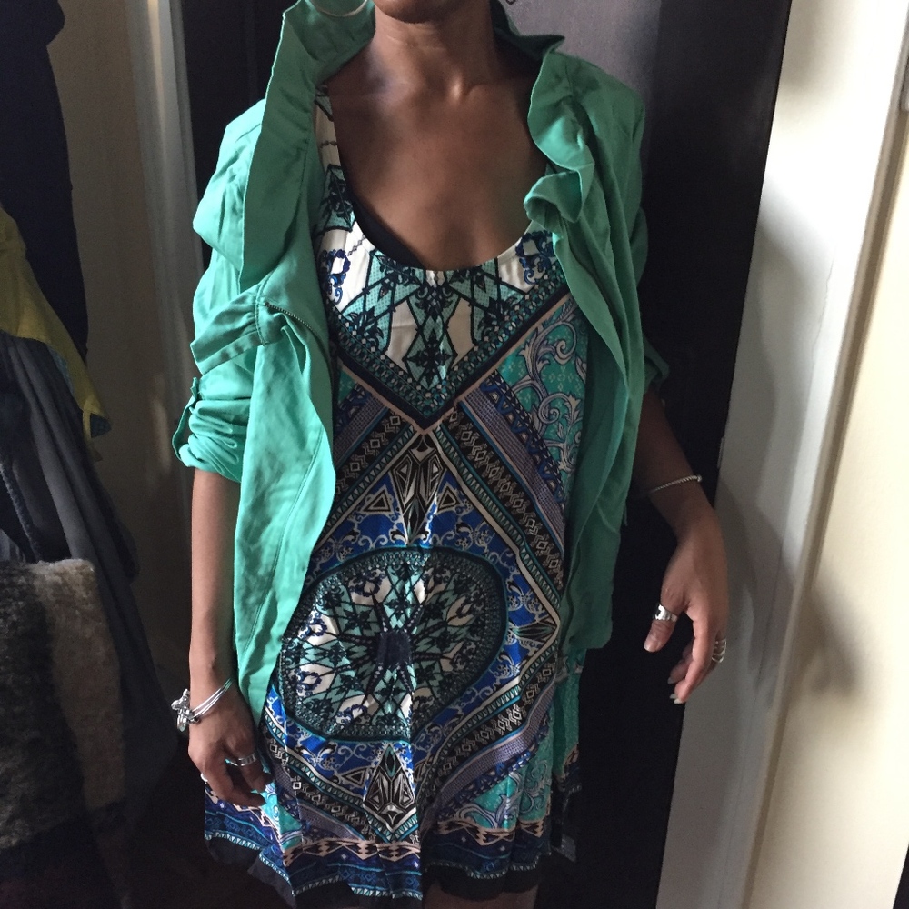 SEAGREEN PRINT DRESS WITH TAGS Never worn