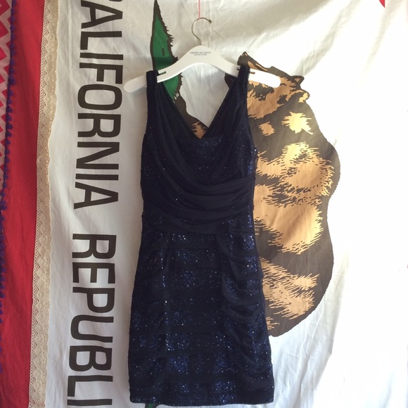 Express Sequin Dress Blue/Black