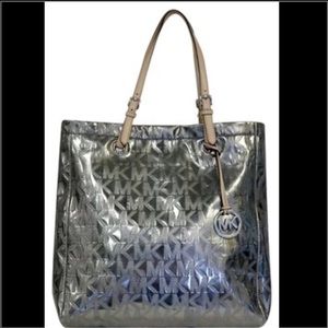 Large metallic Micheal Kors tote