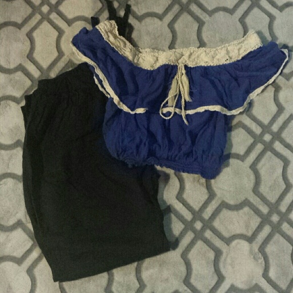 Royal blue short blouse