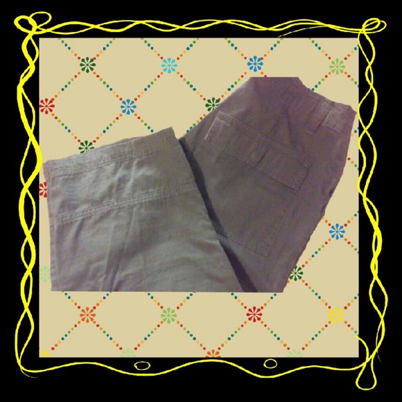 Ruff Hewn Cargo Capri's sz 6 khaki green - Picture 3 of 4