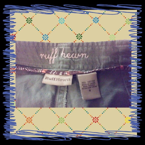 Ruff Hewn Cargo Capri's sz 6 khaki green - Picture 4 of 4