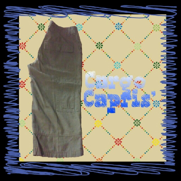 Ruff Hewn Cargo Capri's sz 6 khaki green - Picture 2 of 4