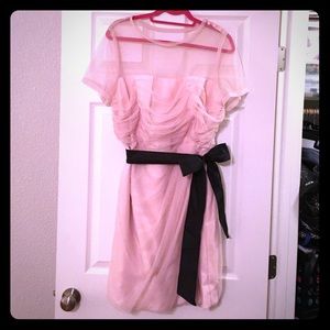 Vera Wang Chiffon Blush Bridesmaid Dress w/Sash