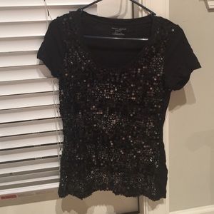 DKNY black sequin top!