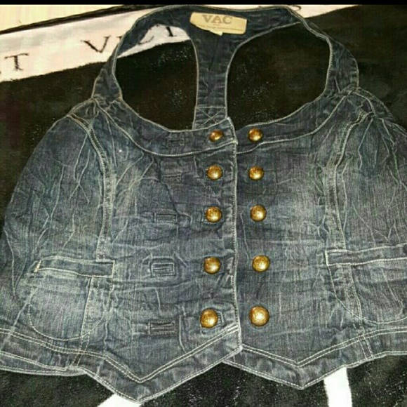 Blue jean vest (open back)