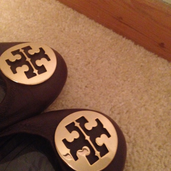 Tory Burch brown leather ballet flats - Picture 2 of 4
