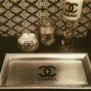 Custom Silver Tray with Rhinestones