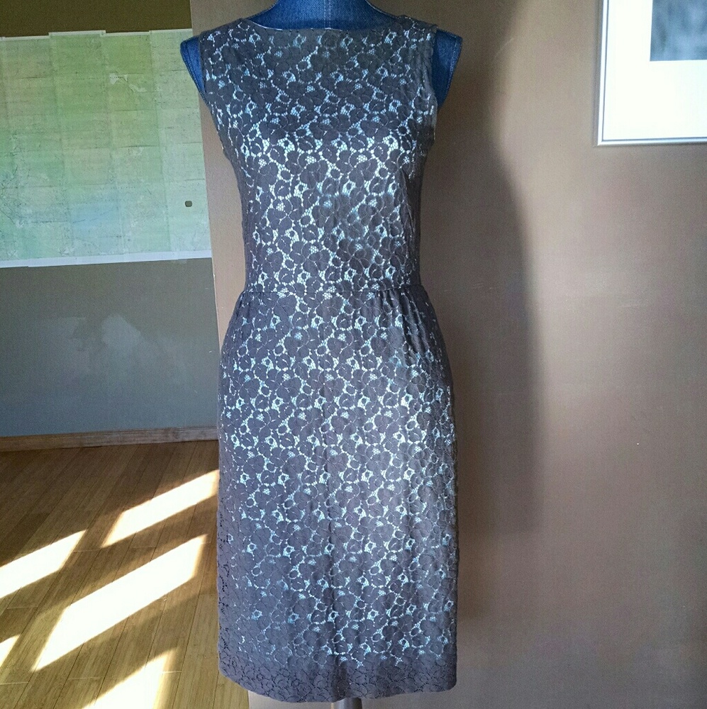 Teal and brown dress