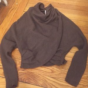 Cross cross cropped free people sweater