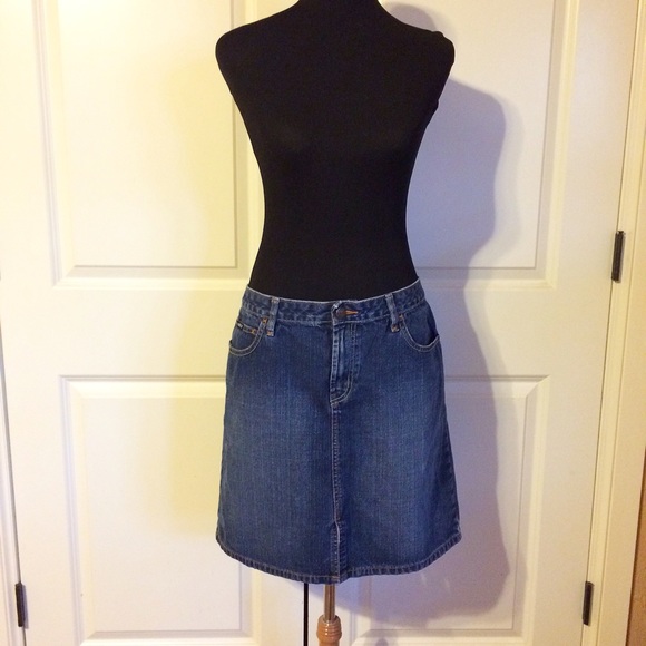 Knee length jean skirt