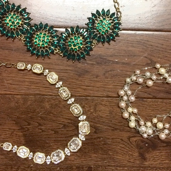 Necklace bundle (crystal, pearl, statement)