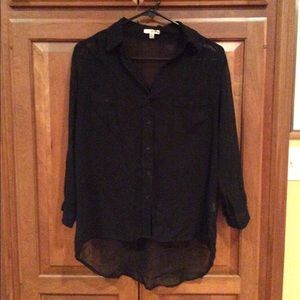 Forever 21 sheer black button down. Small.