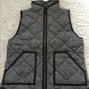 NWT J Crew Herringbone puffer black size S