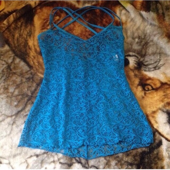 Blue Lace Top