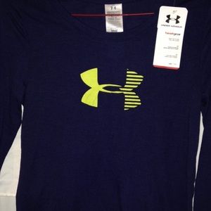 New with tags! Navy fitted Under Armour LS shirt!
