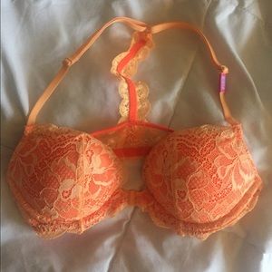 PINK neon orange bra