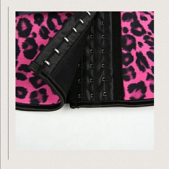 ANIMAL PRINT 9 STEEL BONED LATEX WAIST TRAINER - Picture 3 of 4