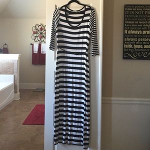 Calvin Klein stripped maxi dress NWOT