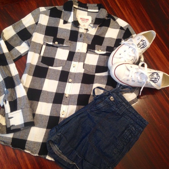 Black and White Flannel Shirt