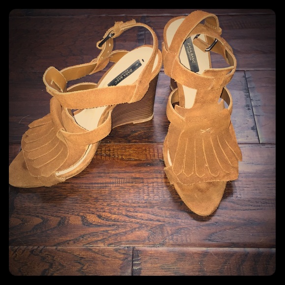 SALE!! ZARA Open toe, loafer-esq., adorable wedge!