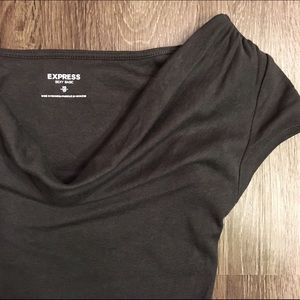 {NWOT} Drape Neck Top in Charcoal
