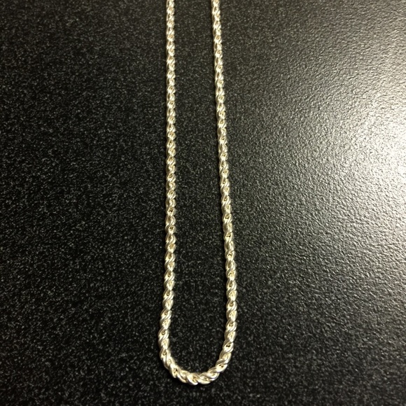20" 925 Silver Rope necklace free jewelry box