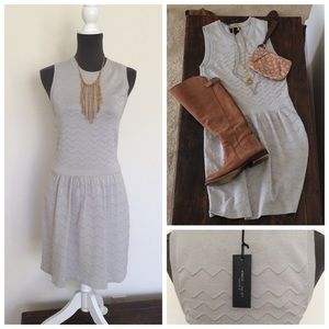 Romeo and Juliet Couture Light gray Chevron dress