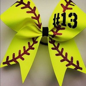 Softball bow - with custom number option