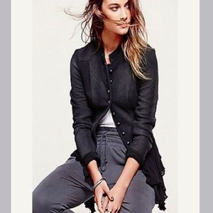 FREE PEOPLE Military Ruffles Jacket