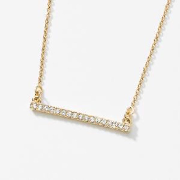 Touchstone Crystal Pave Bar Necklace