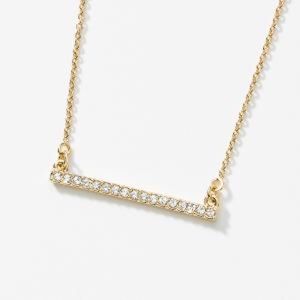 Touchstone Crystal Pave Bar Necklace