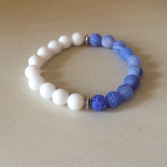 🆕 Handmade Blue and Marble Healing Bracelet