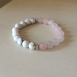 🆕 White Marble and Rose Quartz Healing Bracelet