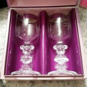 Collectible Mickey and Minnie wine glasses