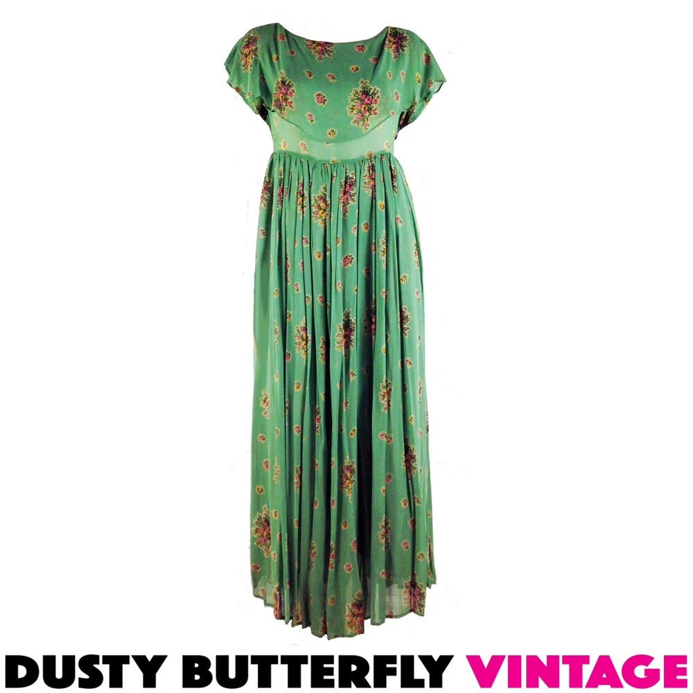 [SOLD]VINTAGE 90s PROM DRESS Formal MAXI Voile BAB