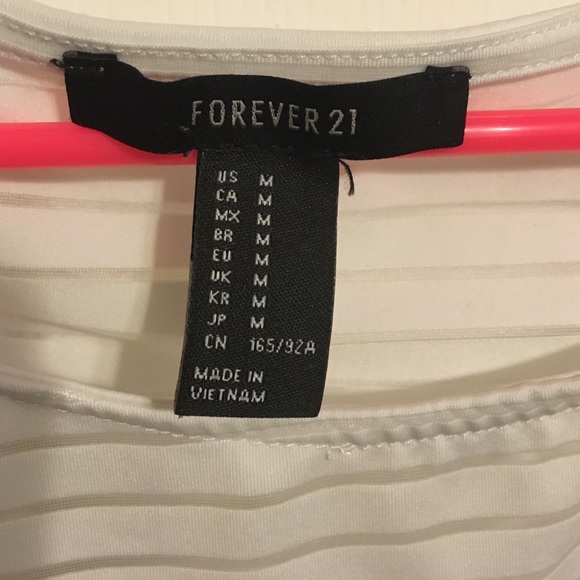 White Striped Long Sleeve Crop Top - Picture 3 of 4