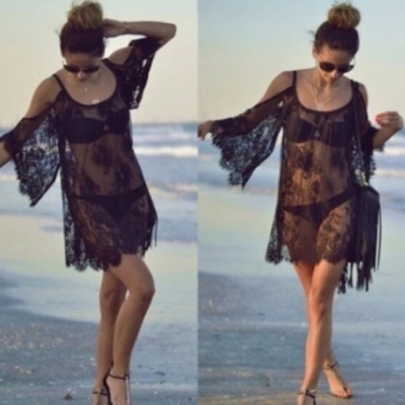 ✨FLASH SALE✨ HP! Lace Beach Boho Coverup Dress - Picture 2 of 4
