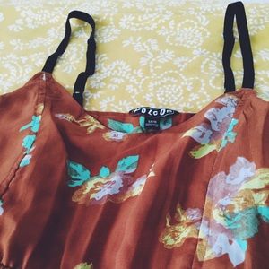 Volcom floral print rust dress