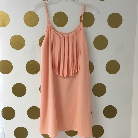 NWOT pink fringe dress