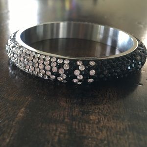 Black, silver and white crystal bracelet
