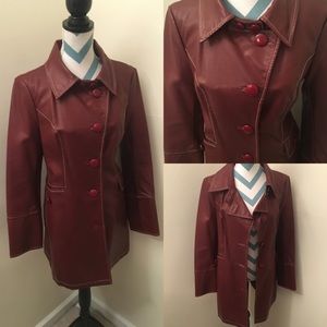 Faux leather trench coat