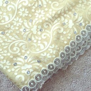 Never worn, brand new lemon yellow sari saree