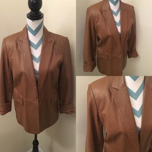 Brown leather jacket