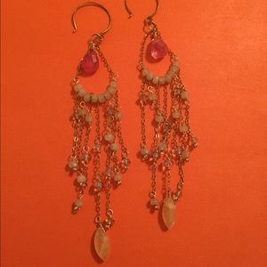 Long dangly gemstone earrings